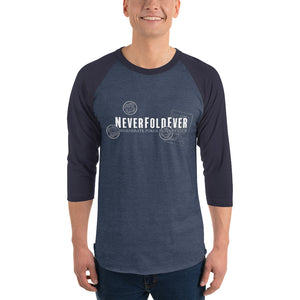 NeverFoldEver Classic Poker 3/4-Sleeve Baseball Shirt